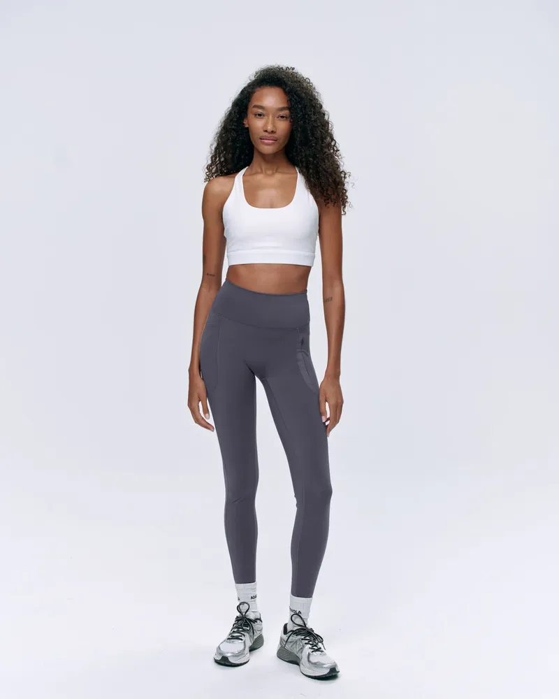 Adanola Ultimate Seam Detail Zip Pocket Leggings - Dark Grey