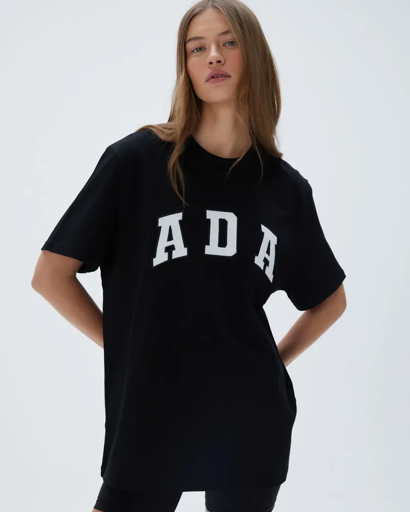 Adanola ADA Short Sleeve Oversized T-shirt - Black/White